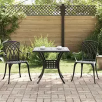 Sodo stalo komplektas 3 pcs Juoda Liejamasis aliuminis