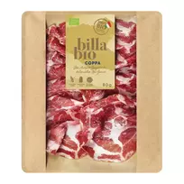 Ekologiška, vytinta kiaulienos sprandinė COPPA nerūš. griežinėliais BILLA BIO, 80 g