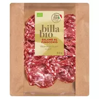 Ekologiškas, vytintas saliamis pankolių sėklomis FINOCCHIO nerūšinis griežinėliais BILLA BIO, 80 g