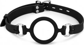 Fetišo dirželis Fantasies Silicone O-Gag, juodas