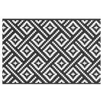 Lauko/vidaus kilimas, tinkantis terasoms ir balkonams 120x180 cm, juodas/baltas