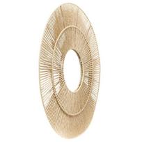 Veidrodis su pintu rėmu Maral, Ø75 cm, smėlio spalvos