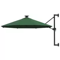 Prie sienos montuojamas sodo skėtis su LED, žalias, 300cm