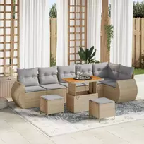 Sodo Sofų Rinkinys 9 pcs smėlio ir šviesiai pilkos spalvos