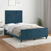 Lovos rėmas be čiužinio tamsiai mėlynas 120x200 cm aksomas