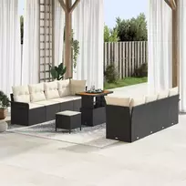 Sodo Sofų Rinkinys su pagalve Juoda ir kreminė 90 x 55 x 71 cm