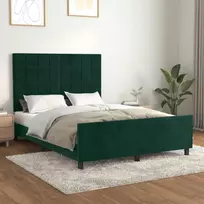 Lovos rėmas be čiužinio tamsiai žalias 140x200 cm aksomas