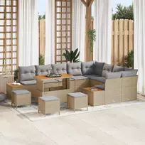 Sodo Sofų Rinkinys su pagalve 13 pcs Smėlio Poli ratanas