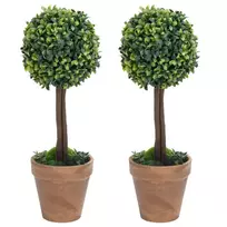 Dirbtiniai buksmedžiai vazonuose, 2vnt., žali, 56cm