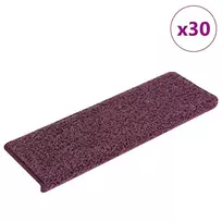 Laiptų kilimėliai, 30 vnt., 65x21x4 cm, tamsiai violetiniai, stačiakampiai kraštai