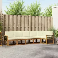 Lauko sofos komplektas su pagalve 6 pcs Natūralus ir grietinėlė