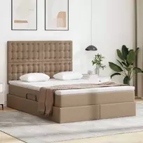 Saugos lova su čiužiniu Kapučino 140 x 190 cm Dirbtinė oda