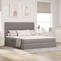 Lova su daiktų laikymo vieta ir čiužiniu Taupe 180 x 200 cm
