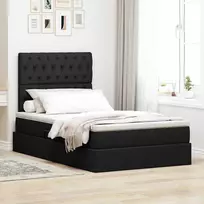 LED saugojimo lova su čiužiniu Juoda 120 x 200 cm Audinys