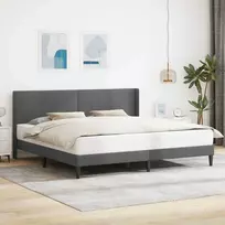 Lovos rėmas su galvūgalio Tamsiai pilka 180 x 200 cm Aksomas