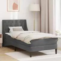 Lovos rėmas su čiužiniu Tamsiai pilka 80 x 200 cm Aksomas