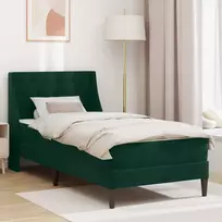 Lovos rėmas su čiužiniu Tamsiai žalia 80 x 200 cm Aksomas