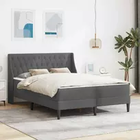 Lovos rėmas su čiužiniu Tamsiai pilka 180 x 200 cm Aksomas