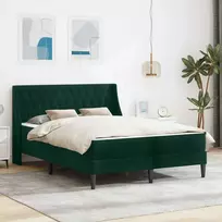 Lovos rėmas su čiužiniu Tamsiai žalia 180 x 200 cm Aksomas