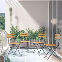 Sulankstomos bistro kėdės, 4vnt., akacijos medienos masyvas
