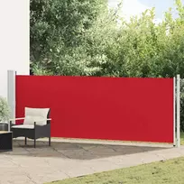 Ištraukiama šoninė kiemo pertvara, raudonos spalvos, 140x600cm
