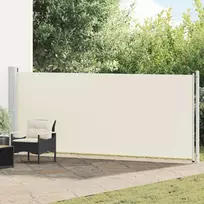 Ištraukiama šoninė kiemo markizė, kreminės spalvos, 600x160cm