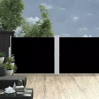 Ištraukiama šoninė kiemo pertvara, juodos spalvos, 140x1200cm