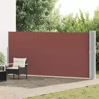 Ištraukiama šoninė kiemo pertvara, rudos spalvos, 170x1200cm
