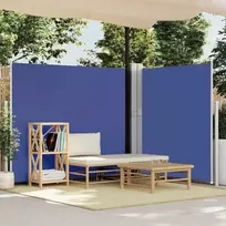 Ištraukiama šoninė kiemo pertvara, mėlynos spalvos, 170x1200cm