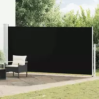 Ištraukiama šoninė kiemo pertvara, juodos spalvos, 180x500cm