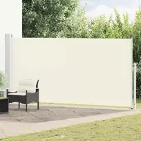 Ištraukiama šoninė kiemo pertvara, kreminės spalvos, 180x500cm