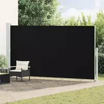 Ištraukiama šoninė kiemo pertvara, juodos spalvos, 200x500cm