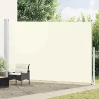 Ištraukiama šoninė kiemo pertvara, kreminės spalvos, 220x500cm