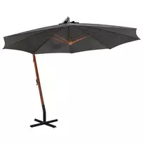 Kabantis sodo skėtis su stulpu, antracito, 3,5x2,9m, eglė