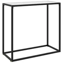 Konsolinis staliukas, baltas, 80x35x75cm, grūdintas stiklas