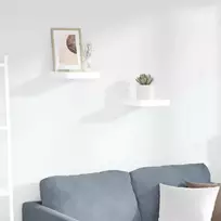 Pakabinamos lentynos, 2vnt., baltos, 23x23,5x3,8cm, MDF