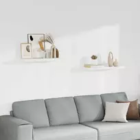 Pakabinamos lentynos, 2vnt., baltos, 80x23,5x3,8cm, MDF