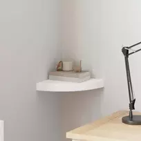 Pakabinama kampinė lentyna, baltos spalvos, 25x25x3,8cm, MDF