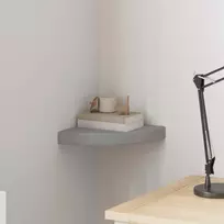 Pakabinama kampinė lentyna, pilkos spalvos, 25x25x3,8cm, MDF