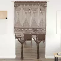 Užuolaida, taupe spalvos, 140x240cm, medvilnė, makrame stiliaus