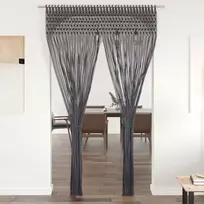 Užuolaida, antracito, 140x240cm, medvilnė, makrame stilius