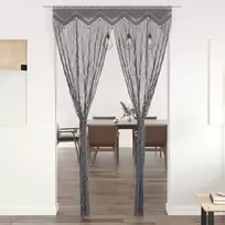 Užuolaida, antracito, 140x240cm, medvilnė, makrame stilius