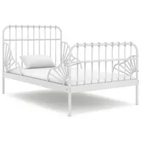 Išskleidžiamas lovos rėmas, baltas, 80x130/200cm, metalas
