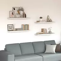Pakabinamos lentynos, 4vnt., ąžuolo/baltos, 90x23,5x3,8cm, MDF