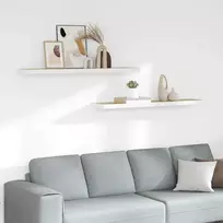 Pakabinamos lentynos, 2vnt., ąžuolo/baltos, 120x23,5x3,8cm, MDF