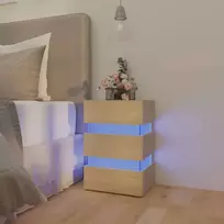 Naktinė spintelė su LED apšvietimu, ąžuolo, 45x35x67cm, mediena