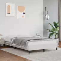 Lovos rėmas be čiužinio, baltas, 120x190cm, dirbt. oda