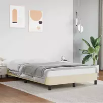 Lovos rėmas be čiužinio, kremo spalvos, 120x190cm, dirbt. oda