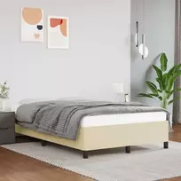 Lovos rėmas be čiužinio, kremo spalvos, 120x190cm, dirbt. oda