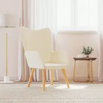 Poilsio kėdė, kreminės spalvos, audinys